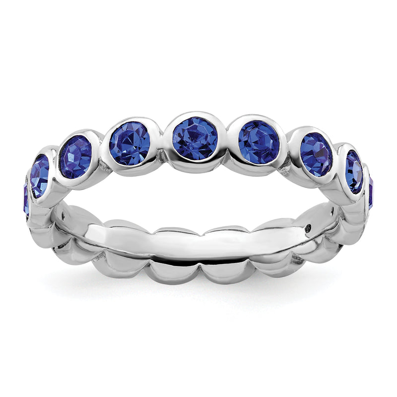 Sterling Silver Stackable Expressions September Crystal Ring