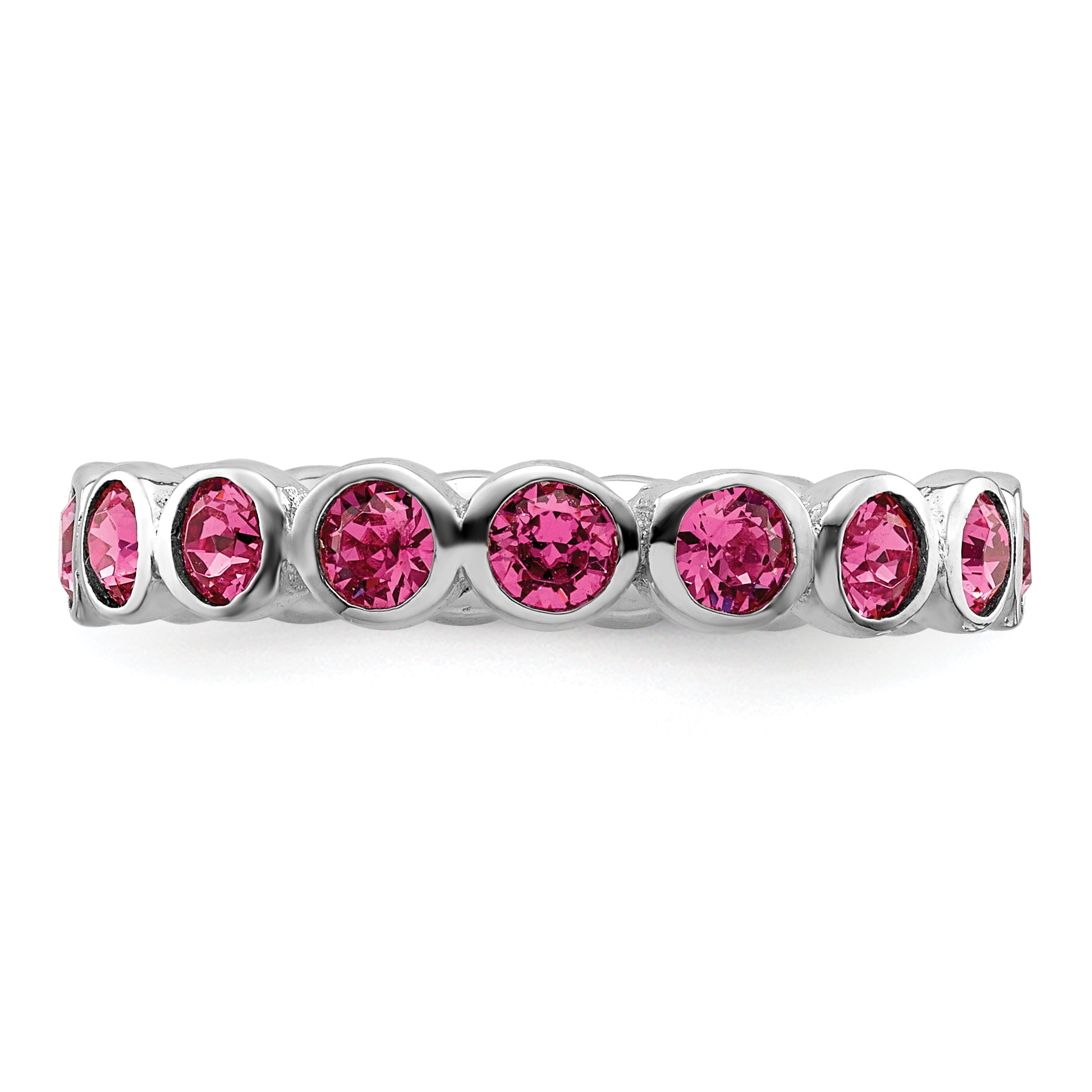 Sterling Silver Stackable Expressions October Crystal Ring