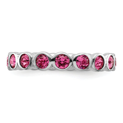 Sterling Silver Stackable Expressions October Crystal Ring