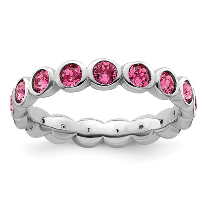 Sterling Silver Stackable Expressions October Crystal Ring