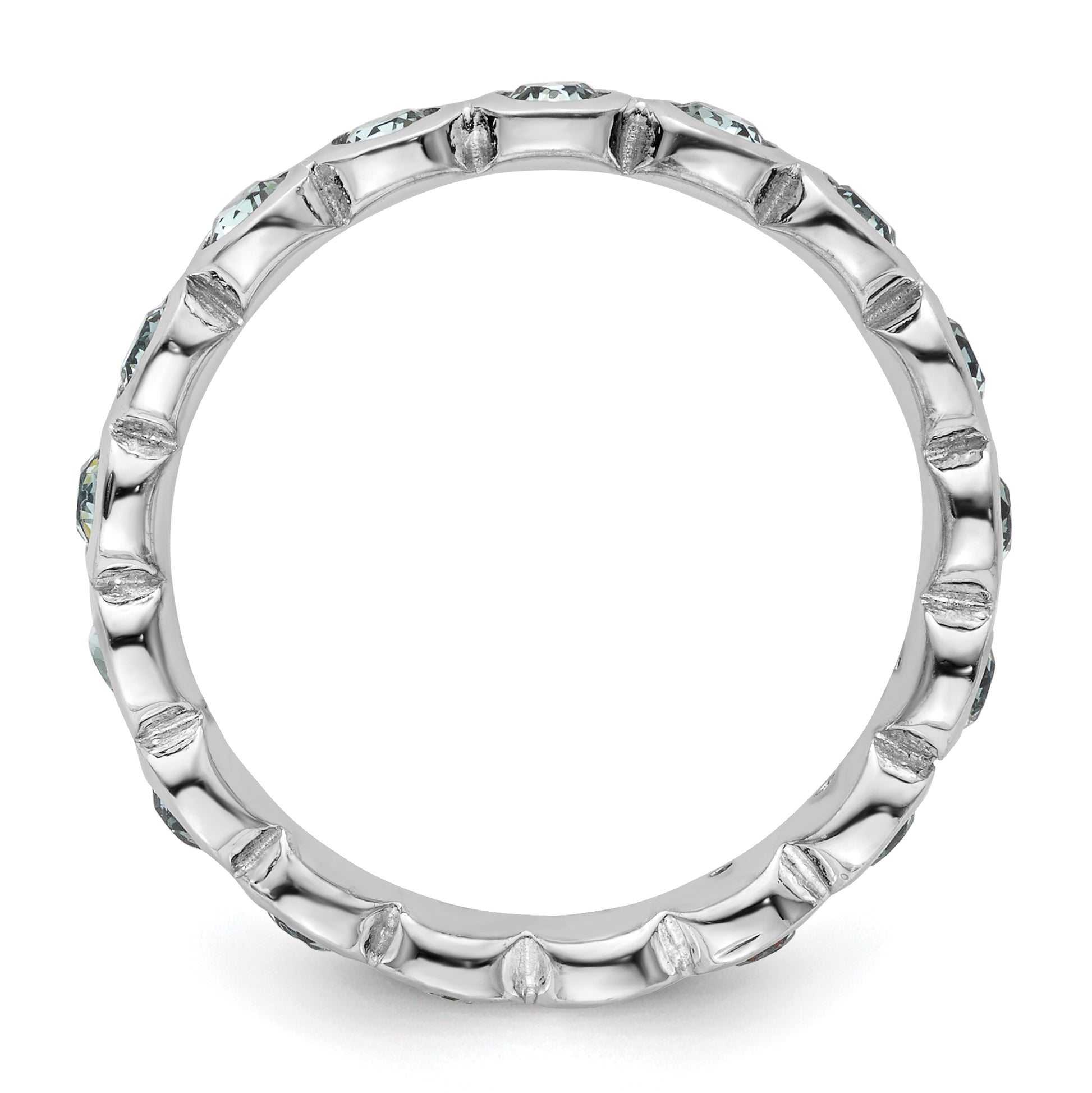 Sterling Silver Stackable Expressions December Crystal Ring