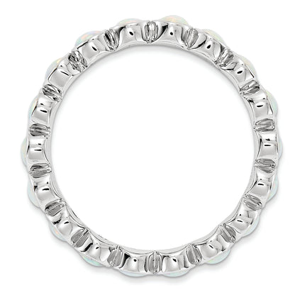 Sterling Silver Stackable Expressions Created Opal Ring