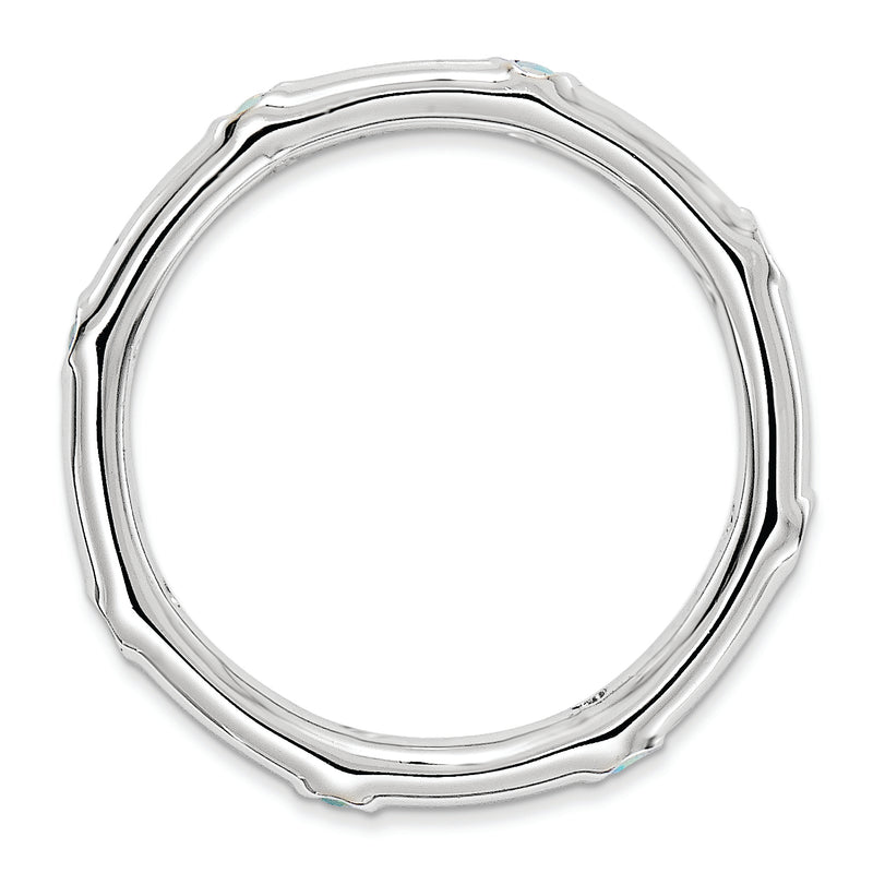 Sterling Silver Stackable Expressions Created Opal Ring