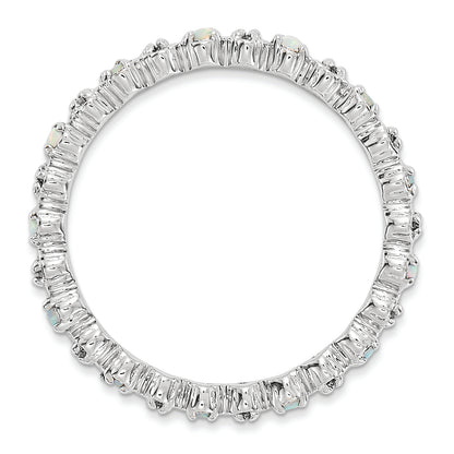 Sterling Silver Stackable Expressions Created Opal & Diamond Ring