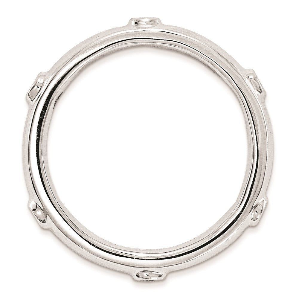 Sterling Silver Stackable Expressions Polished Diamond Ring (Size 8 Only)