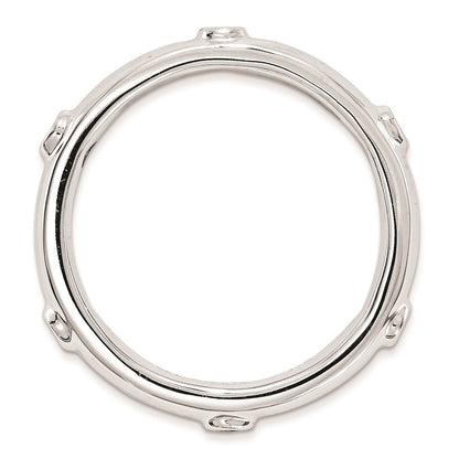 Sterling Silver Stackable Expressions Polished Diamond Ring (Size 8 Only)
