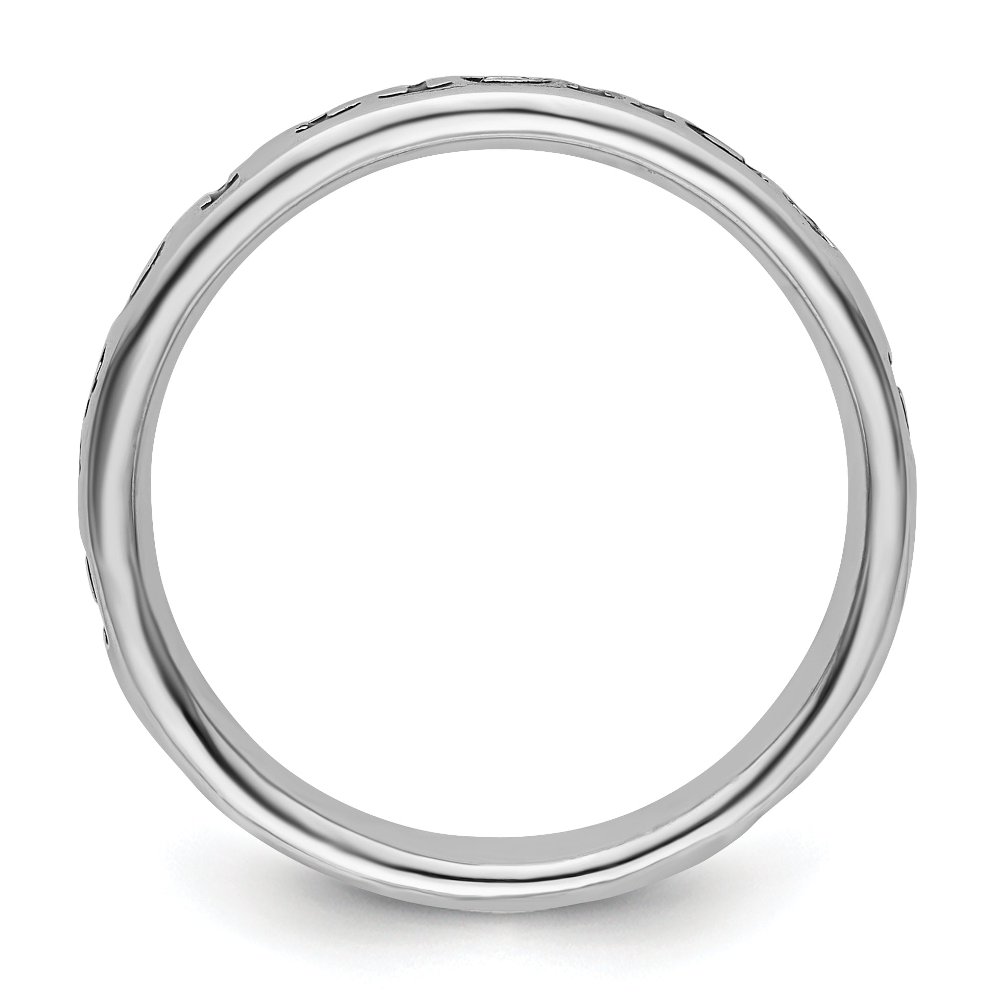 Sterling Silver Stackable Expressions Polished Enameled Friends Ring