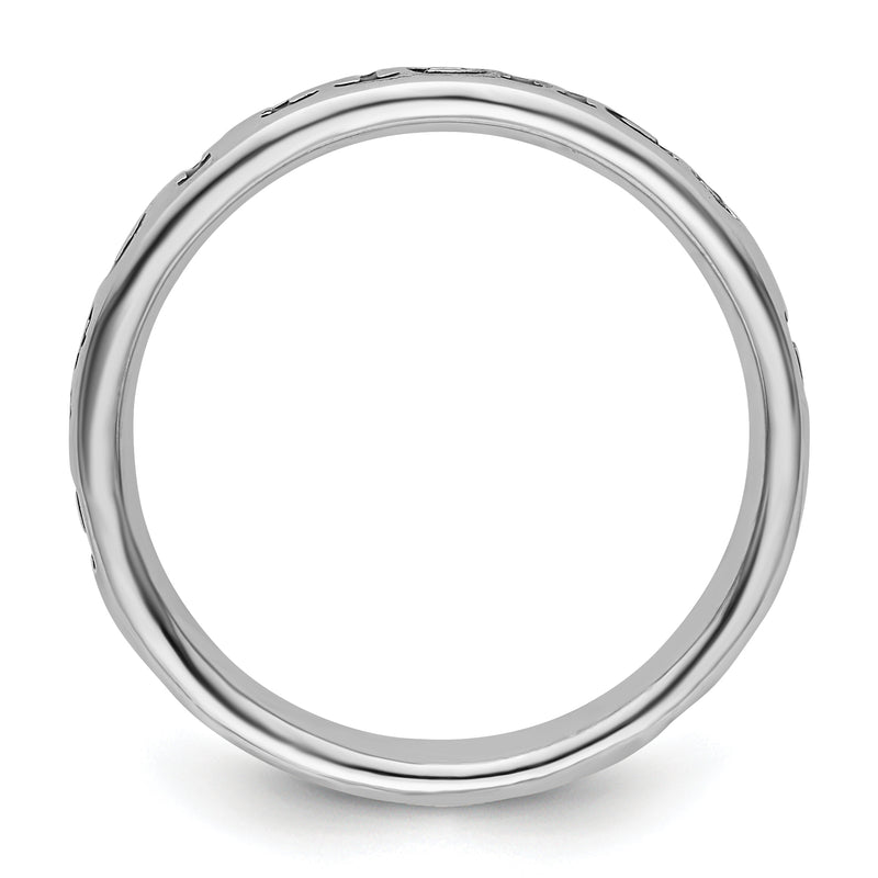 Sterling Silver Stackable Expressions Polished Enameled Friends Ring