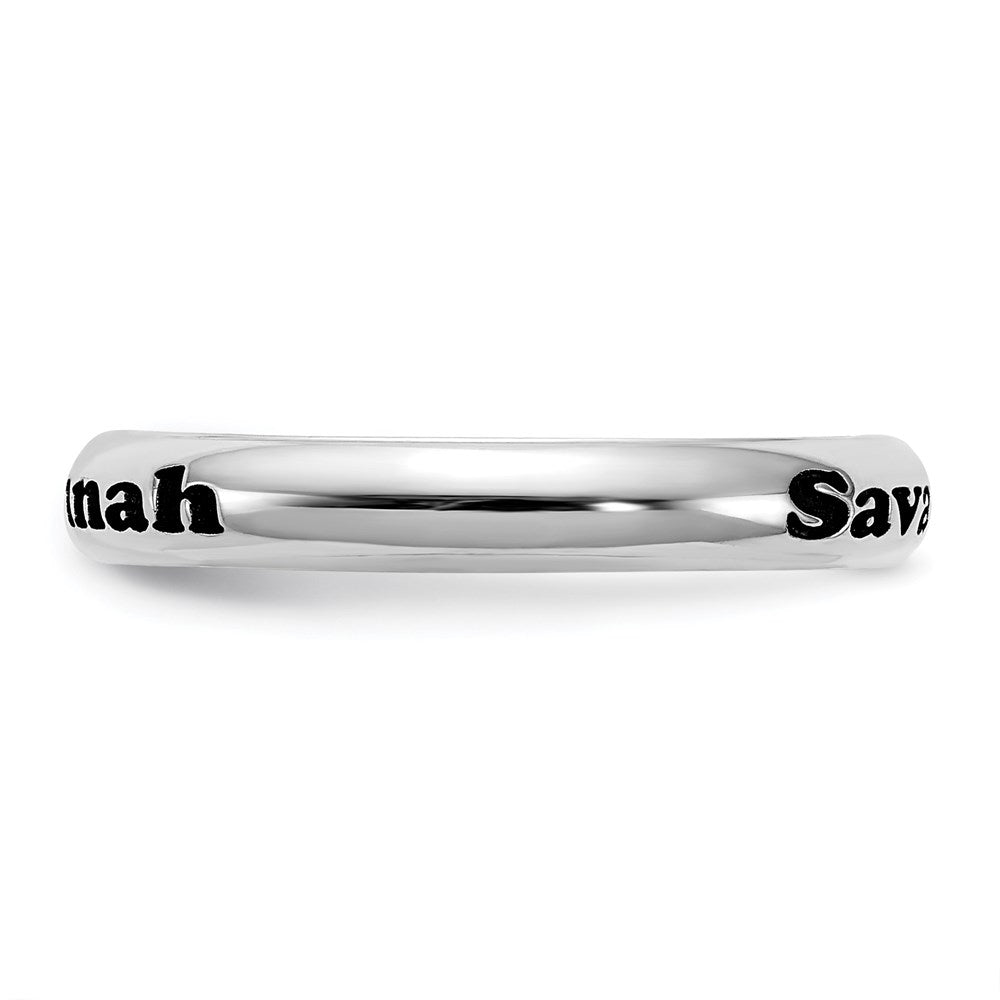 Sterling Silver Rh Plt Stackable Expressions Personalized Ring