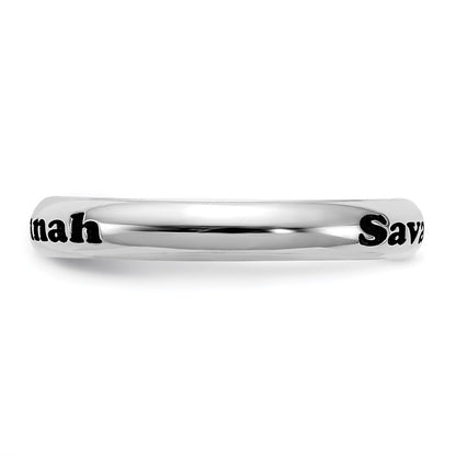 Sterling Silver Rh Plt Stackable Expressions Personalized Ring