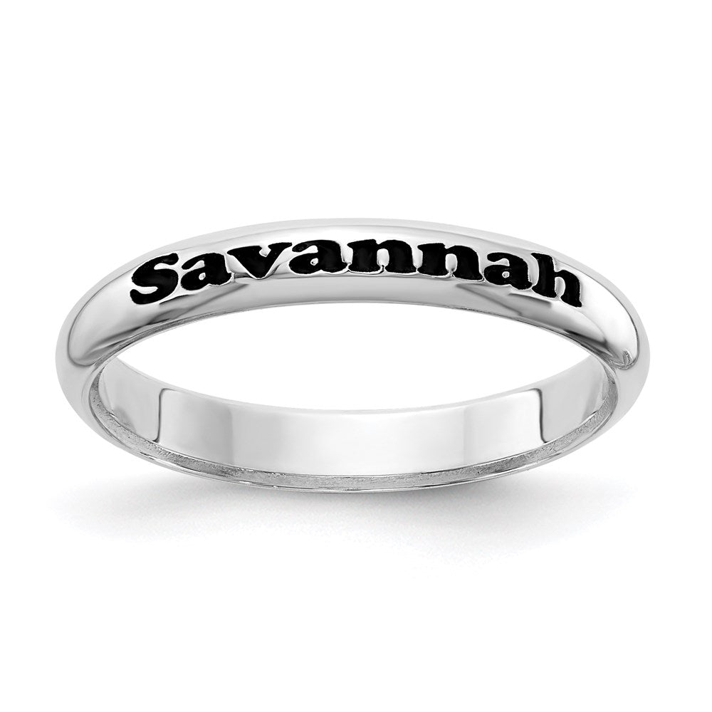 Sterling Silver Rh Plt Stackable Expressions Personalized Ring