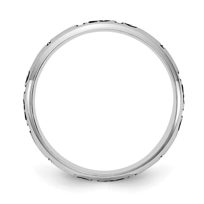 Sterling Silver Rh Plt Stackable Expressions Personalized With Cross Ring