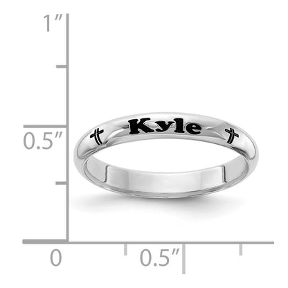 Sterling Silver Rh Plt Stackable Expressions Personalized With Cross Ring