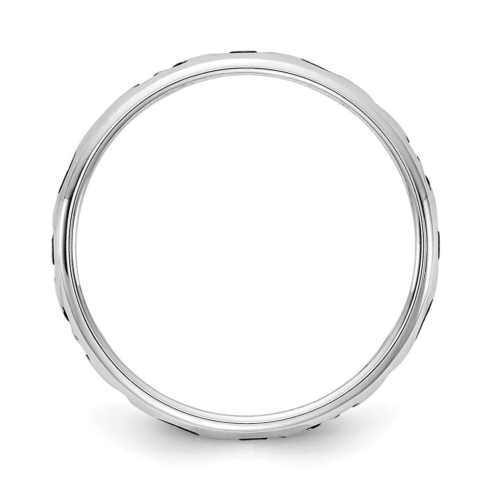 Sterling Silver Rh Plt Stackable Expressions Personalized With Heart Ring