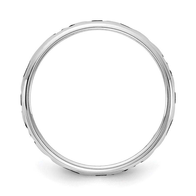 Sterling Silver Rh Plt Stackable Expressions Personalized With Heart Ring