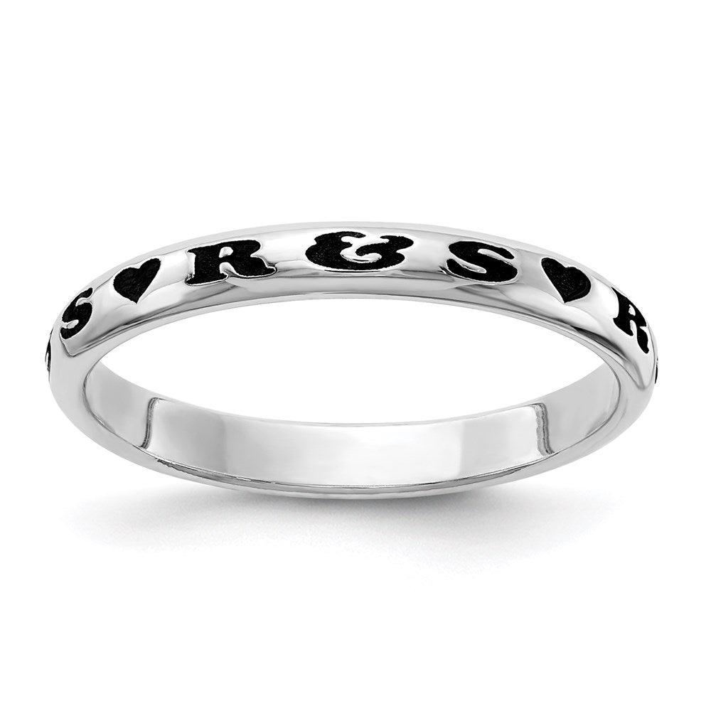 Sterling Silver Rh Plt Stackable Expressions Personalized With Heart Ring