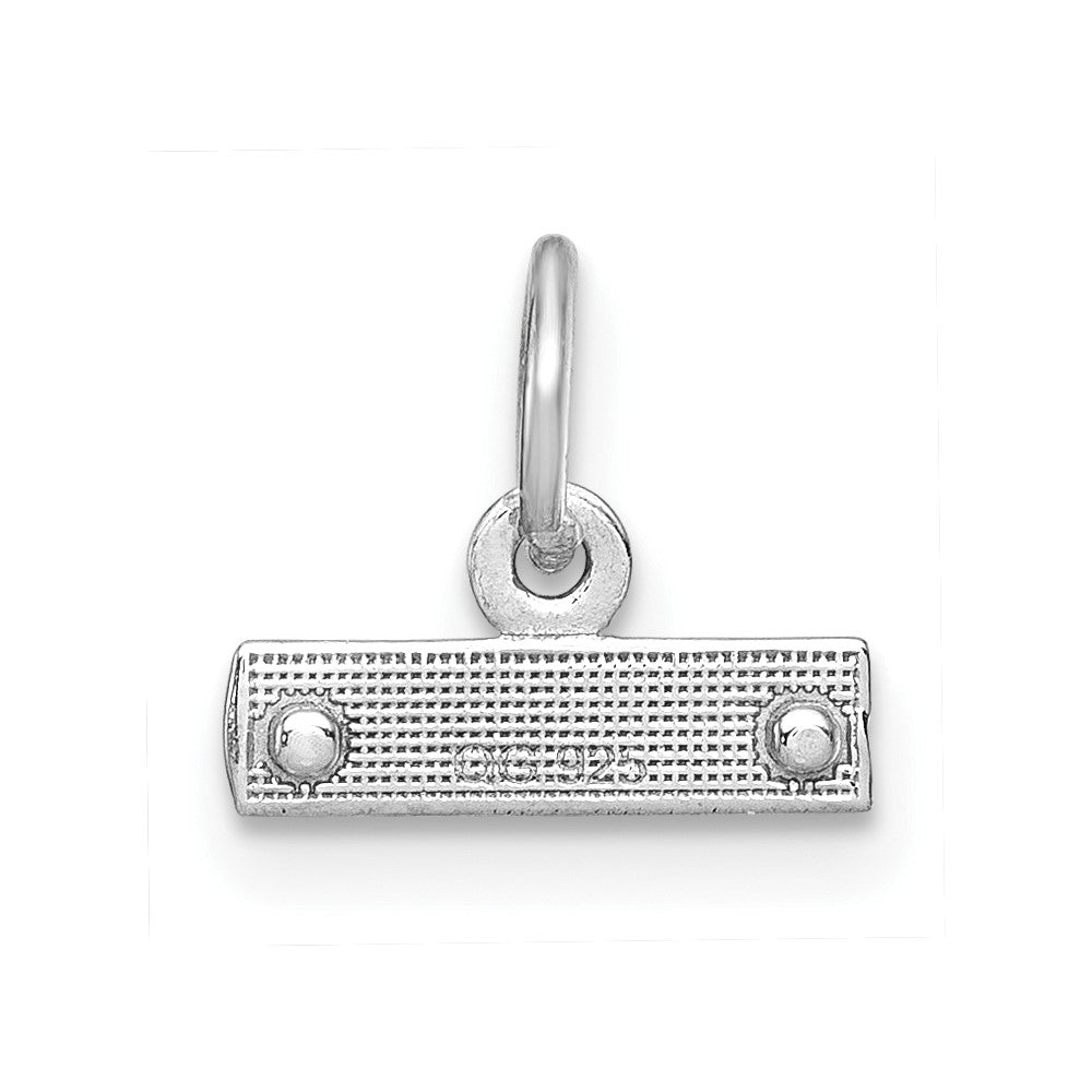 Sterling Silver Rhodium-Plated Diamond-Cut #Top Charm