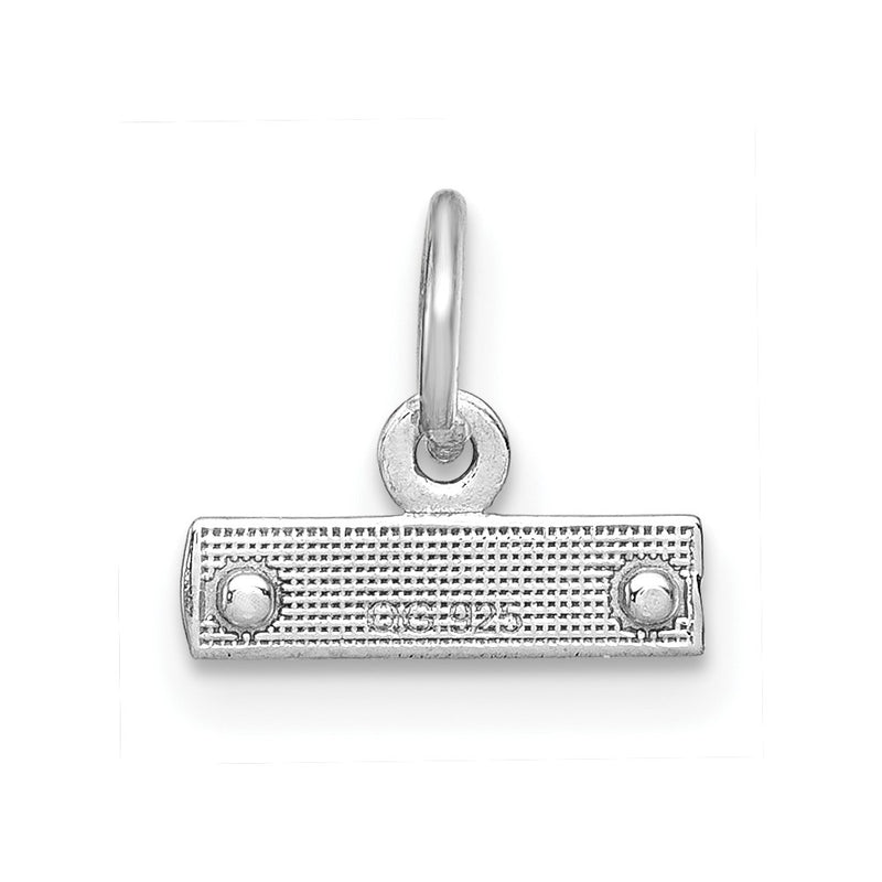 Sterling Silver Rhodium-Plated Diamond-Cut #Top Charm