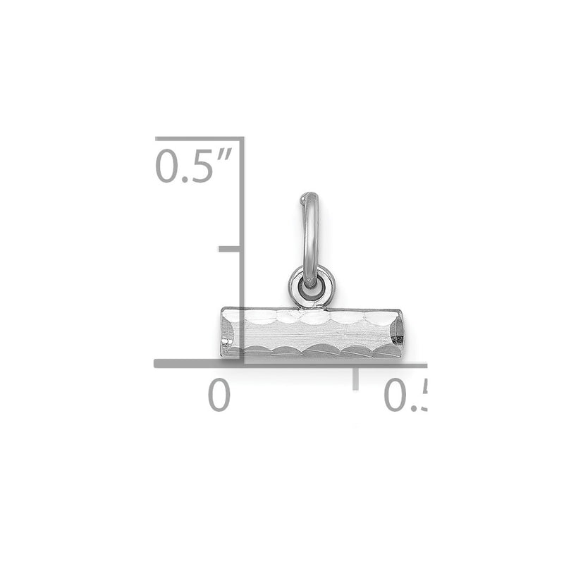 Sterling Silver Rhodium-Plated Diamond-Cut #Top Charm