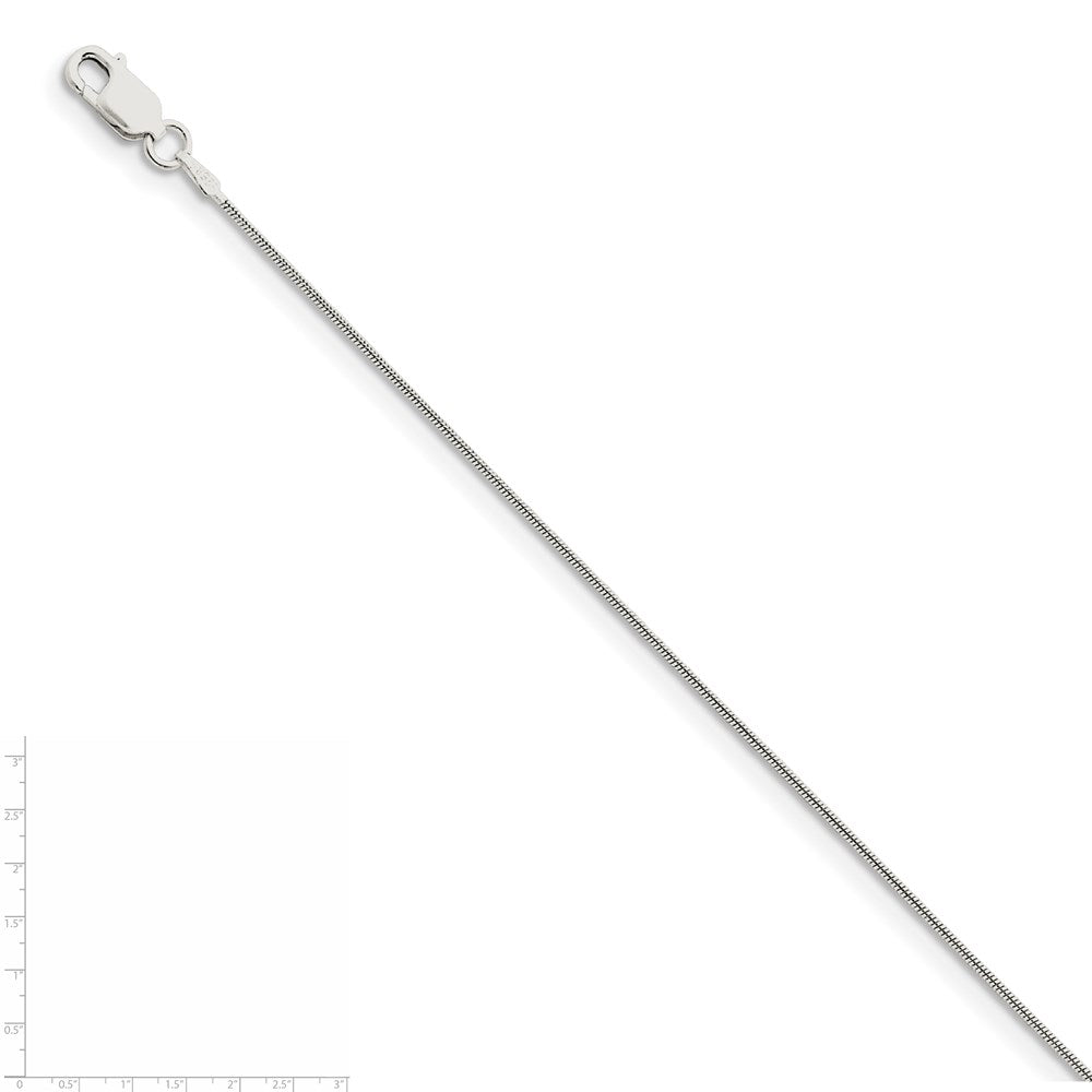 22 Inch Sterling Silver .8mm Snake Chain W/4In Ext.