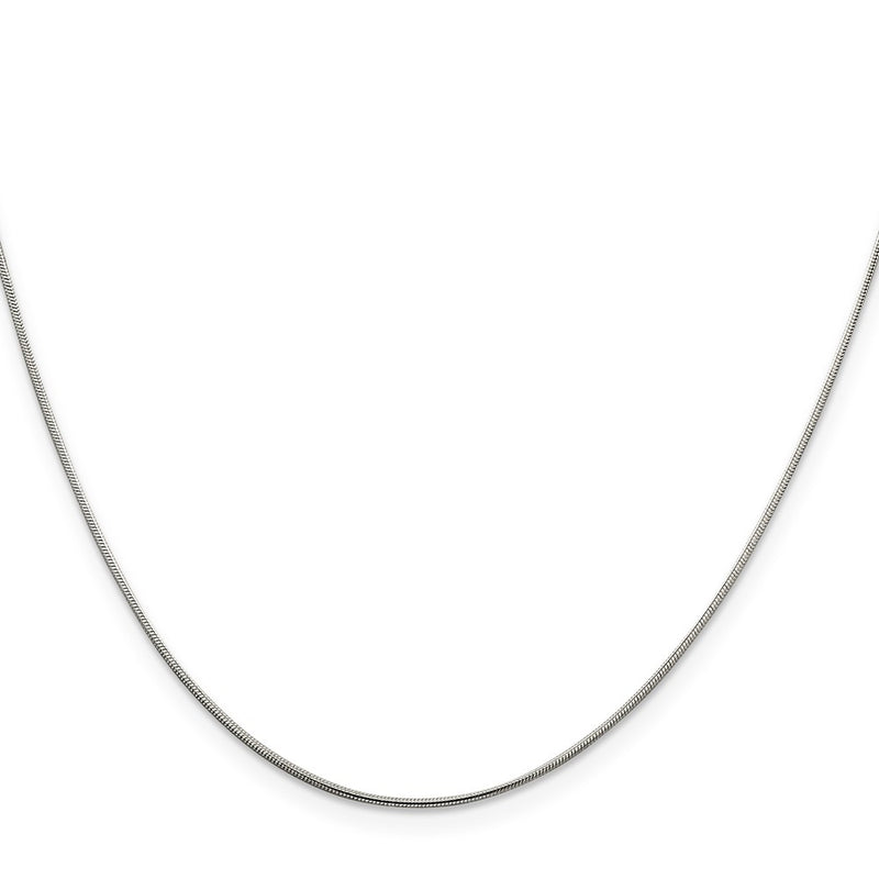 18 Inch Sterling Silver Rhodium-Plated .8mm Round Snake Chain Necklace