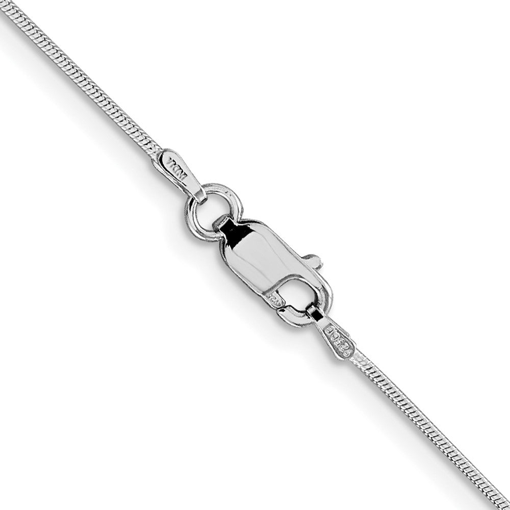18 Inch Sterling Silver Rhodium-Plated .8mm Round Snake Chain Necklace