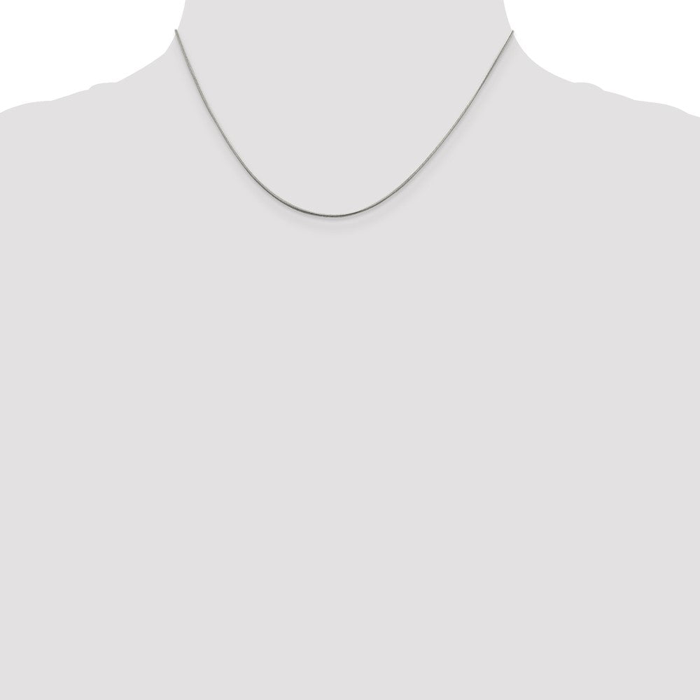 16 Inch Sterling Silver Rhodium-Plated .8mm Round Snake Chain Necklace