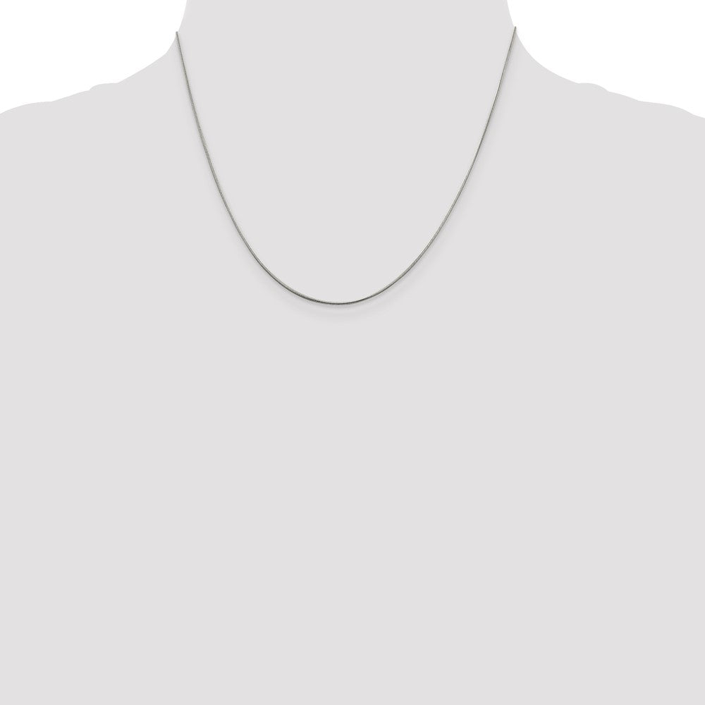 18 Inch Sterling Silver Rhodium-Plated .8mm Round Snake Chain Necklace