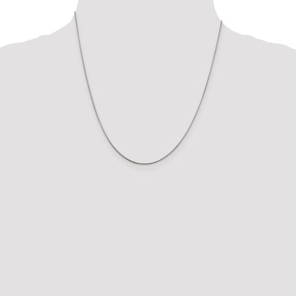 20 Inch Sterling Silver Rhodium-Plated .8mm Round Snake Chain Necklace