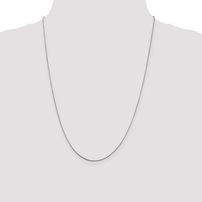 24 Inch Sterling Silver Rhodium-Plated .8mm Round Snake Chain Necklace