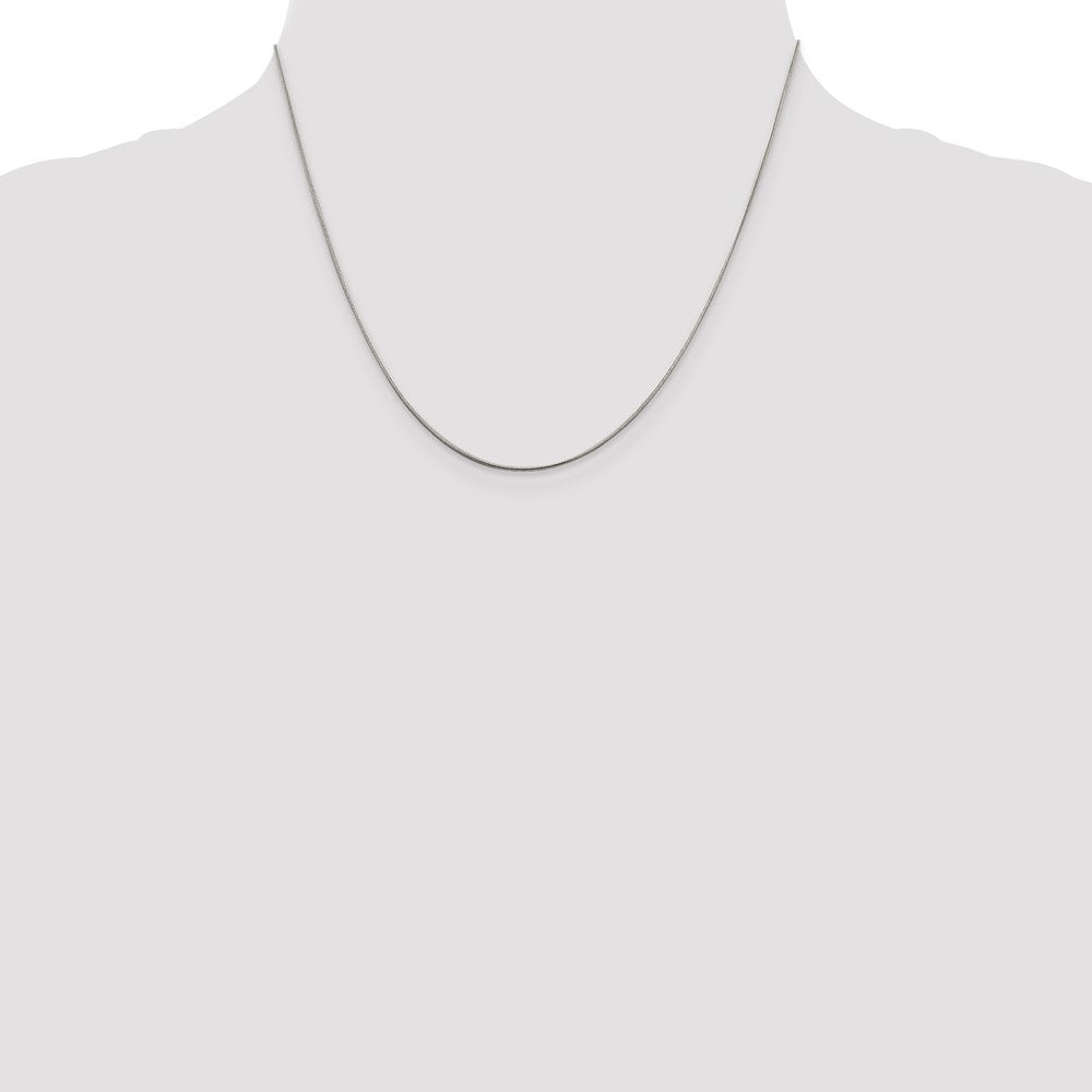 18 Inch Sterling Silver Rhodium-Plated .8mm Round Snake Chain W/2In Ext.