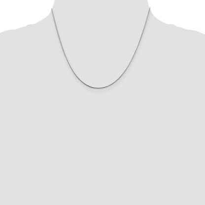 18 Inch Sterling Silver Rhodium-Plated .8mm Round Snake Chain W/2In Ext.