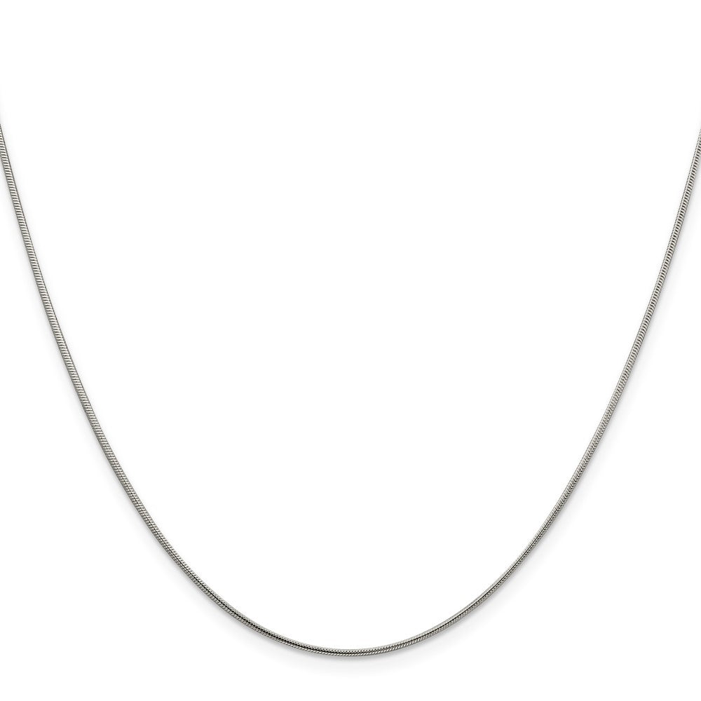 30 Inch Sterling Silver Rhodium-Plated 1mm Round Snake Chain Necklace