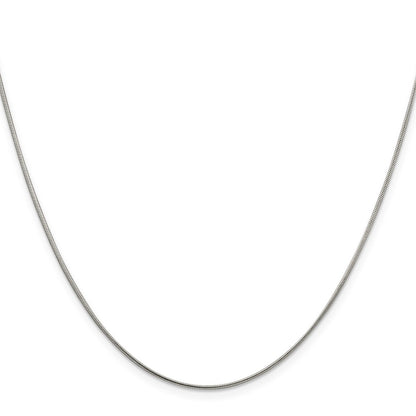 30 Inch Sterling Silver Rhodium-Plated 1mm Round Snake Chain Necklace