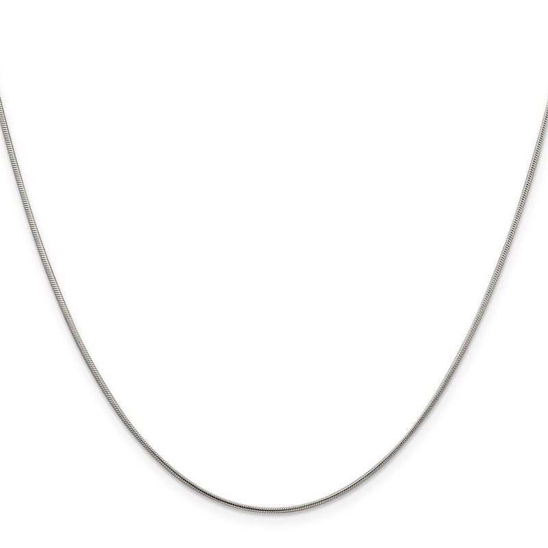 30 Inch Sterling Silver Rhodium-Plated 1mm Round Snake Chain Necklace