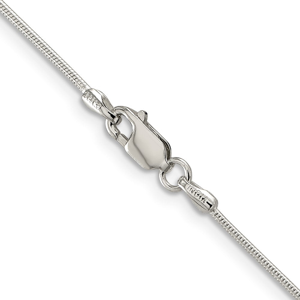 30 Inch Sterling Silver Rhodium-Plated 1mm Round Snake Chain Necklace