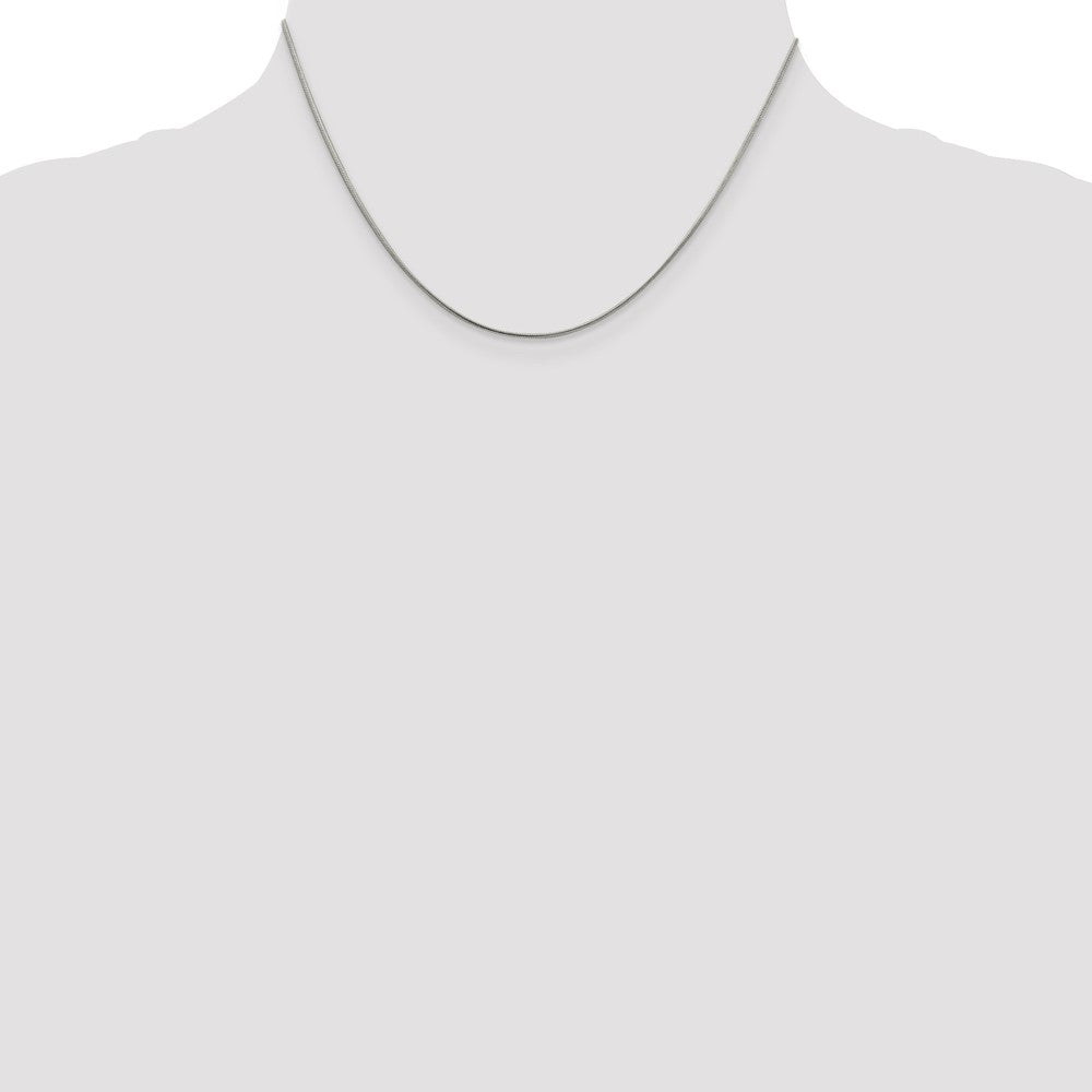 16 Inch Sterling Silver Rhodium-Plated 1mm Round Snake Chain Necklace