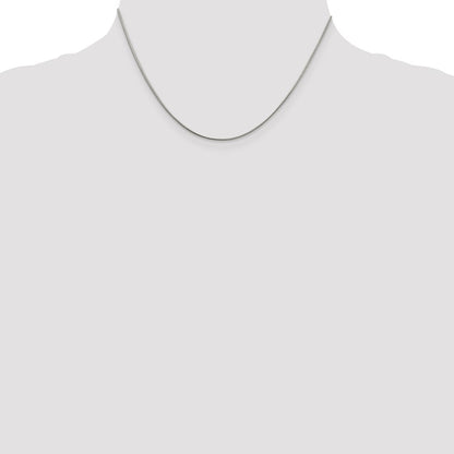16 Inch Sterling Silver Rhodium-Plated 1mm Round Snake Chain Necklace