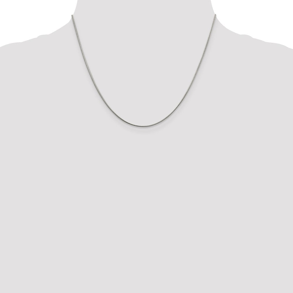 18 Inch Sterling Silver Rhodium-Plated 1mm Round Snake Chain Necklace