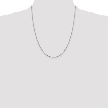 22 Inch Sterling Silver Rhodium-Plated 1mm Round Snake Chain Necklace