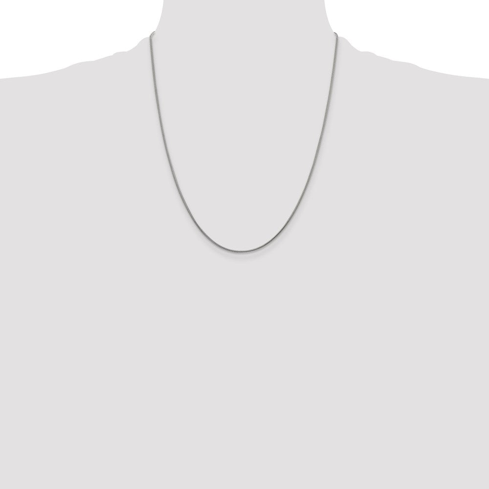 22 Inch Sterling Silver 1.2mm Snake Chain W/4In Ext.