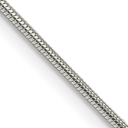22 Inch Sterling Silver 1.2mm Snake Chain W/4In Ext.