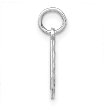 Sterling Silver Rhodium-Plated Diamond-Cut #4 Charm