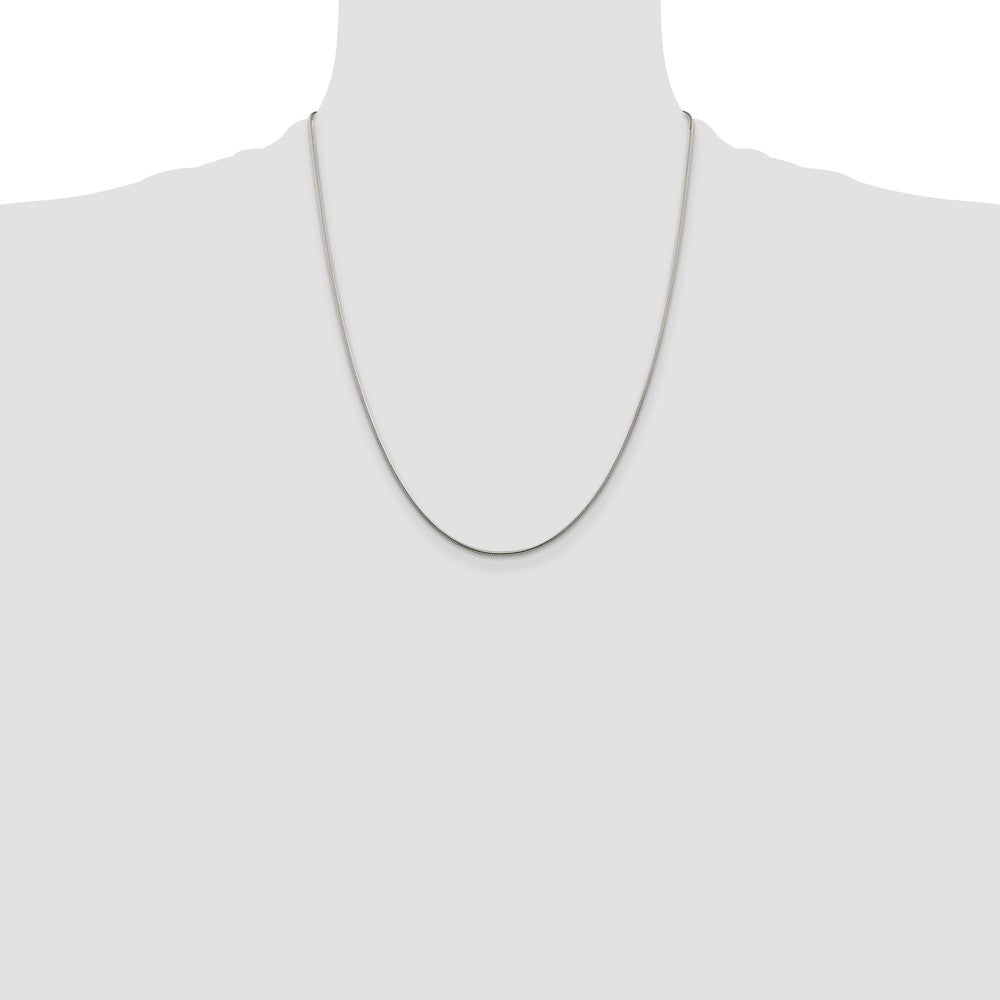 22 Inch Sterling Silver 1.25mm Snake Chain W/4In Ext.