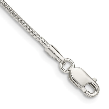 9 Inch Sterling Silver 1.25mm Snake Chain Anklet