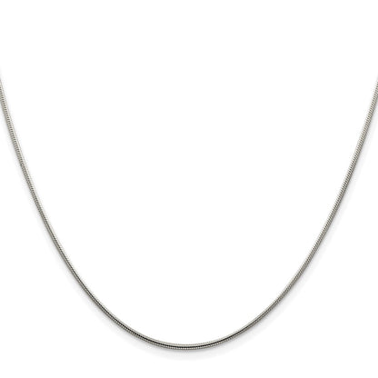 Sterling Silver Rhodium-Plated 1.25mm Snake Chain