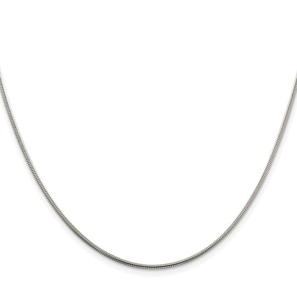 Sterling Silver Rhodium-Plated 1.5mm Snake Chain