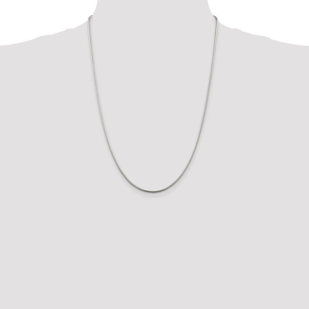 24 Inch Sterling Silver 1.75mm Snake Chain Necklace