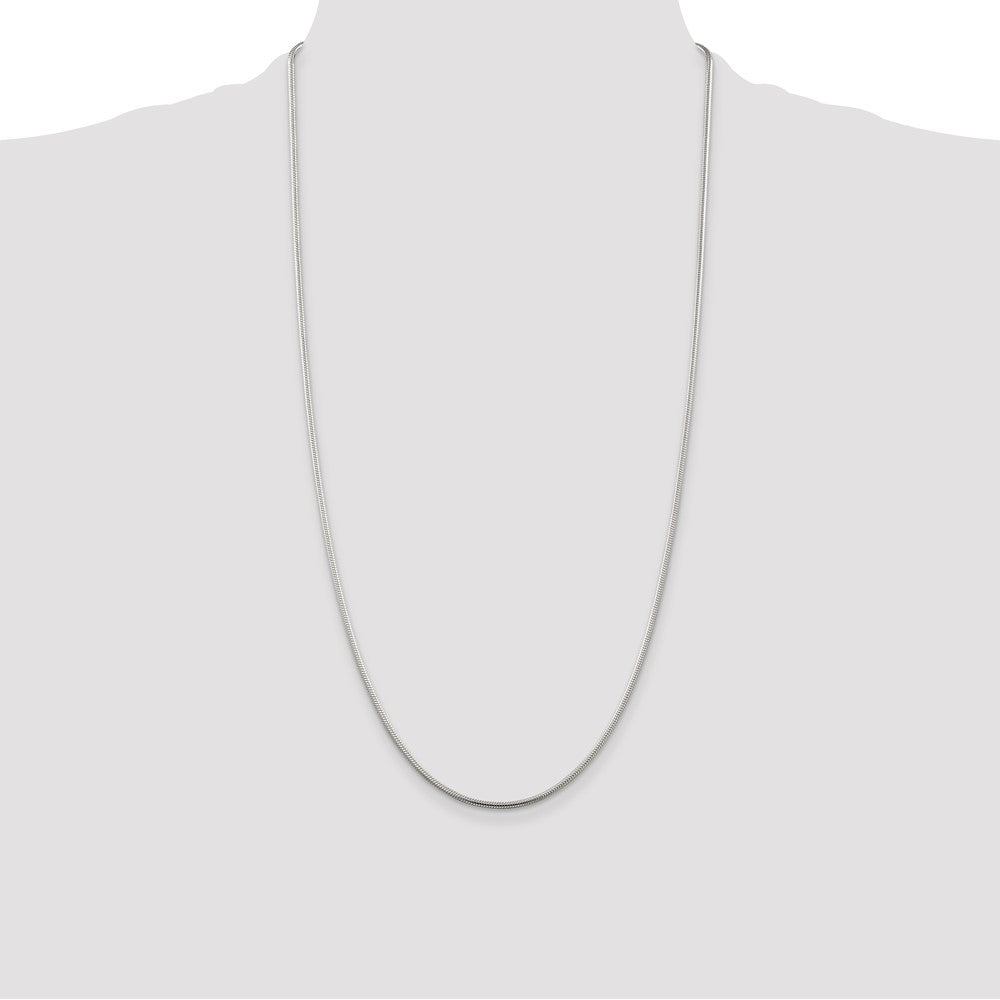 28 Inch Sterling Silver 1.75mm Snake Chain Necklace