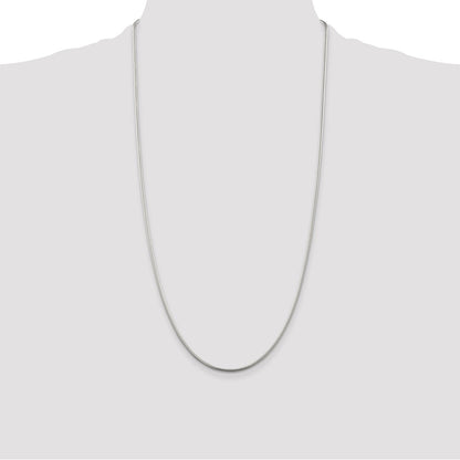 28 Inch Sterling Silver 1.75mm Snake Chain Necklace